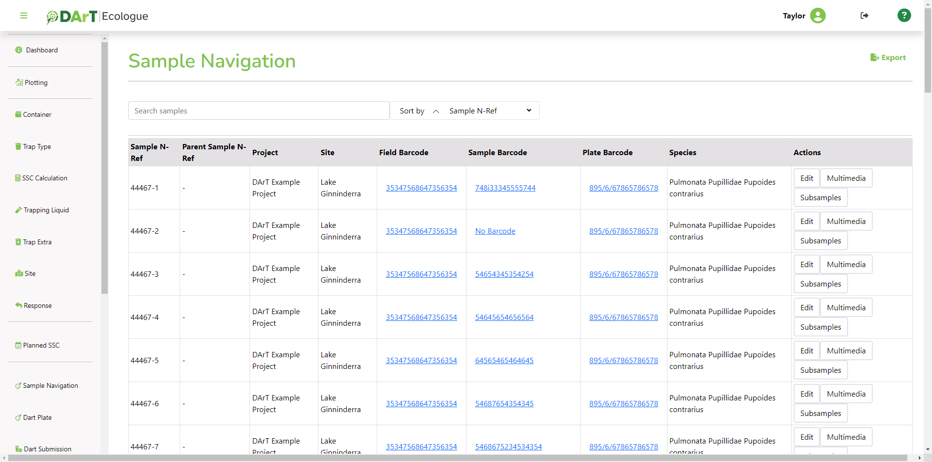 Sample Navigation